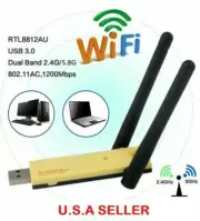 USB 3.0 1200Mbps Long Range AC1200 Dual Band 5GHz Wireless WiFi Adapter Antennas