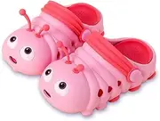 [JUXI] Toddler Clogs Girls Boys Clogs Garden Shoes EVA Lightweight Summer Slipper Cartoon Slides Baby Comfort Sandals, Pink, 7 Toddler