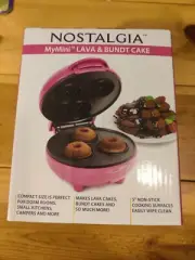 Nostalgia MyMini Lava Bundt Cake Maker Mini Countertop Baker Electric Hot Pink