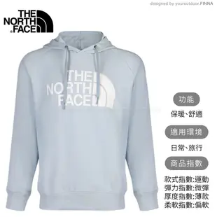 【The North Face 男 長袖針織帽T《淡藍》】497I/T恤/休閒長袖/休閒長袖/悠遊山水