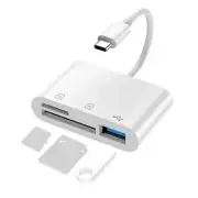 3-Port USB Type C to Card Reader Adapter SD Card Reader For MacBook Pro Laptop J