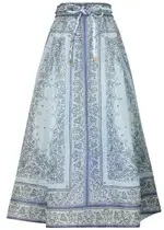 Zimmermann Matchmaker Printed Linen-blend Maxi Skirt - Blue - 1 (UK 10 / S) 1 (UK 10 / S)