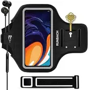 Running Armband for Samsung Galaxy A60/A51/A50/A32/A30/A20/A10E/A10/A9/A9 Pro/M11/M21/M31,Sweatproof Running Exercise Bag for Samsung Phone (Black)