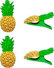 aoozleny Beach Towel Chair Clips 4 Pcs, Big Size Pineapple Plastic Lounge Chair Towel Clips, Pool Clips to Keep Towel from Blowing Away for Family Daliy Use
