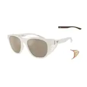 Emporio Armani EA4216U 53445A Matte White/Brown Gold Mirror 56-20-145 Sunglas...