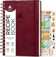 Clever Fox Recipe Book Spiral – Make Your Own Family Cookbook – Blank Recipe Notebook Organizer – Empty Cooking Journal to Write In Recipes – Medium Size, 6.3”x8.3”, Hardcover (Burgundy)