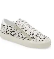 Madewell Sidewalk Low-Top Sneakers in Spatter-Painted Calf Hair Size 7.5