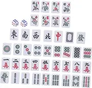 Toyvian 1 Set Mini Mahjong Set Portable Travel Mahjong Game Kit with Carrying Bag for Parties and Family Fun Enhances Coordination and Logical Thinking