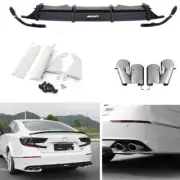 For 2018-2021 Honda Accord AKASAKA Rear Diffuser Lip + Exhaust Pipe Glossy Black (for: Honda)