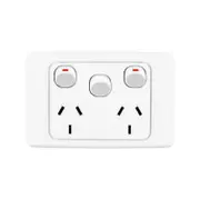 Deta Double Pole Double Power Point With Extra Switch