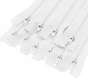 EZONEDEAL 20PCs Nylon Zippers for Sewing Crafts, Zippers for Tailor Sewing in Colorful Bulk Zipper Supplies Mixed Color for Bags, Clothing Zipper, Garment Craft DIY Accessories (White)