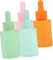 Healeved 4Pcs Exquisite Dropper Bottles Wear Resistant Essential Oil Dispensers for Travel Perfume Containers Macaron Design for Aromatherapy