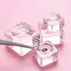 Square Crystal Glass Eyelash Extensions Adhesive Glue Holder Pads Lash Stand