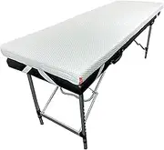XOLLOZ Lash Bed Topper Memory Foam | Comfortable Mattress Topper for Lash Extension Table - with Four Corner Straps & Anti-Slip Bottom (White)