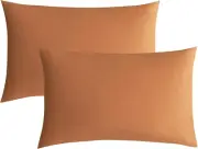 JELLYMONI Pillowcases Standard Set of 2 Cotton Envelope Pillow Covers Caramel