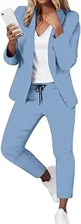 [Howstar] Womens Blazer Sets For Work Casual Business Cropped Blazers And Pants 2 Piece Fashion Suits Jacket Outfits