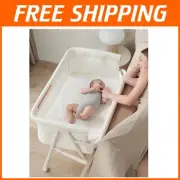 Safe & Stylish Bedside Bassinet Sleeper with Auto-Lock Wheels – Infant Comfort