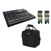 Bundle of Mackie Mix12 12 Channel Mixer + Cables & Bag