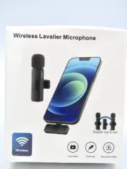 K60 Wireless Collar Clip Microphone, 2.4GHz Noise Cancellation, for iPhone