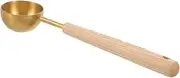 OSALADI Stainless Steel Measuring Spoon Wooden Handle 8ml Kitchen Cooking Spoon Baking Seasoning Set