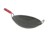 Thunder Group IRWC007 16" Iron Wok w/ Riveted Wooden Handle