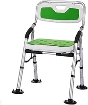 MegLob Folding Shower Chair with Arms and Back, Adjustable Padded Shower Stool for Seniors, Bath Bench for Elderly Adults, Hower Seat for Inside Shower, 330Lbs Capacity,Suction feet a