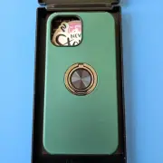 FOUFRAME Phone Ring Case for iPhone 13 Pro Max - Green & Gunmetal Grey