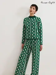 Phase Eight Green Payton Geo Jacquard Knit Top (AR7374) | $127