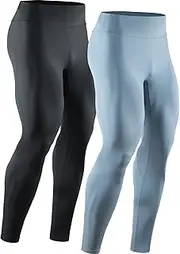 Neleus Men's 2 Pack Compression Pants Workout Running Tights Leggings