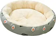 Générique Cozy Round Pet Bed, Machine Washable Dog Cushion, Plush Sleeping Nest 15.75x15.75in, Soft Comfortable Design, Warm Cozy, All Season Use for Puppy and Kitten