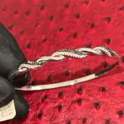 0.25 Carat Black and White Diamond Womens Bangle 925 Silver