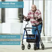 2025 OEM ELENKER Folding Upright Rollator Walker Medical Aid Seat & Back 4 Wheel
