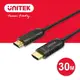 【樂天限定_滿499免運】UNITEK 2.0版 光纖 4K60Hz 高畫質HDMI傳輸線(公對公)30M(Y-C1031BK)