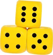 KONTONTY 3pcs Wooden Dice for Party Game Dice Yellow Wooden