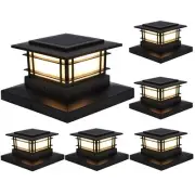 Dynaming 6 Pack Solar Post Lights Outdoor, Solar Powered Fence Post Cap Light...