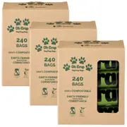 720pc Oh Crap Dog Poo/Poop Clean Up Bags Non-Plastic Compostable Biodegradable