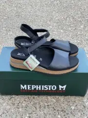 Mephisto Joy Sandal Women's size 37 / 7 Black Silk Wedge