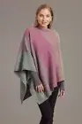 McDonald Possum Merino Ombre Womens Poncho-Mint/Heather/Mocha