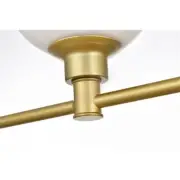 Living District Cordelia 3-Light Iron/Glass Bath Sconce in Brass/Frosted White