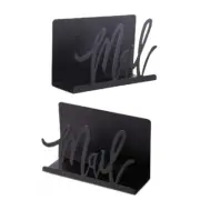 Stylish Black Metal Letter Organizers and Cutter Stand for Neat Workspaces