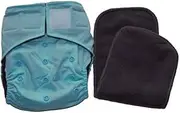 Pickymum Hook&Loop Washable Reusable Pocket Cloth Diaper Nappy and Insert Set, One Size (Light Blue)