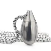 KCFEV Pill Holder Necklace Nitro Pill Case Titanium Pill Container Necklace f...