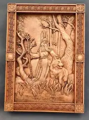 Slavic mythology belobog the god of thunder and lighting wood carving home decor