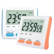 Timers Multifunctional English Large Screen Digital Kitchen Timer Orange