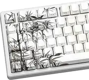 GMKWTL XVX Bamboo Grove Shine Through Keycaps, Double Shot PBT Keycaps, Side Printed Keyboard Caps with Dye Sublimation Full Keycap Sets Suitable for Gateron Cherry MX Switches Mechanical Keyboard