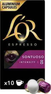 L'OR Espresso Sontuoso Intensity 8 Coffee 10 Capsules free Shipping World Wide