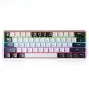 Gaming Mechanical Keyboard Red Switch RGB Backlit Hot Swappable 61 Keys Wired US