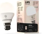 White [B22 Bayonet Cap], 800 Lumens, Wi-Fi Smart LED Light Bulb, Warm White, Dim
