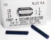 #10-24x1-1/4 Hex Socket Set Screws Cup Point Alloy Steel (10)