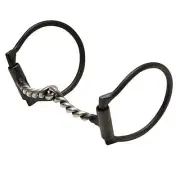 Black Steel Offset Dee Bit - Twisted Snaffle Mouth A8GB